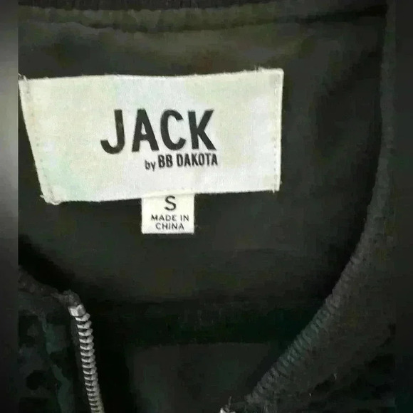 Jack by BB Dakota Women's Bomber Jacket Black Leopard Print Size S Preppy Warm - Picture 9 of 9